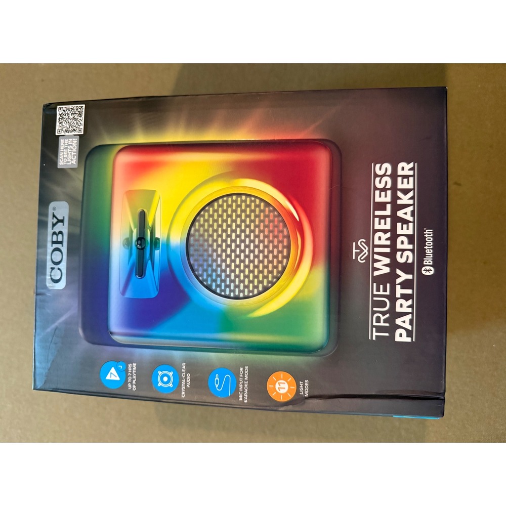 Coby True Wireless Party Speaker Bluetooth LED Light Show Portable Black - Picture 5 of 5